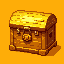 golden treasure chest with metal lock