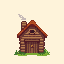 simple wooden house with chimney